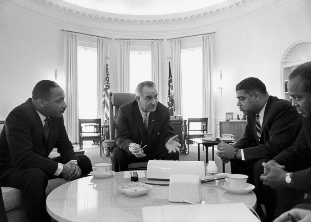1964: Lyndon Johnson meets with civil rights leaders